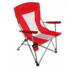 Кресло складное с подлокотниками до 120кг 55*52*94 см красное