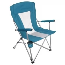 Кресло складное с подлокотниками до 120кг 55*52*94 см бирюзовое