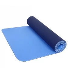 Коврик для йоги 6мм 61*183 см "Гармония" 2х сторонний, голубой/св.голубой