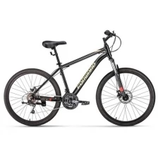 Велосипед горный с колесами 26" Forward Hardi 26 2.0 D AL рама 18" черно-желтый 21 скорость 2022 год