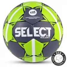 Мяч гандбольный SOLERA IHF №3, сер/лайм, Select - 3