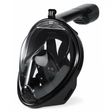 Полнолицевая маска для подводного плавания снорклинга Freebreath с креплением для экшн-камеры L/XL Черный
