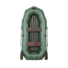 Лодка ПВХ гребная с надувным дном Лоцман Профи 240 ВНД Зеленая (ликтрос-ликпаз)