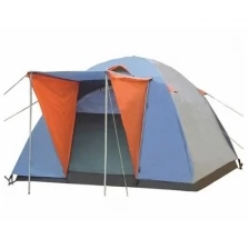 Трехместная палатка с предбанником XFY-1652, размер Д200*Ш200*В135, палатка для туризма сине-оранжевая