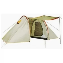 Четырехместная палатка для туризма с тамбуром и навесом LY-1913, размер Д440*Ш230*В180 см, туристическая палатка белая