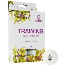 Мяч для настольного тенниса Torres Training 1*, арт.TT21016 белый, 6 шт