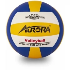 Мяч волейбольный AURORA размер 5. 18 панелей, желто-бело-синий