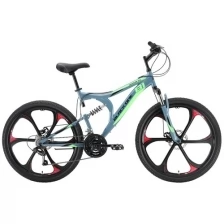 Велосипед Black One Totem FS 26 D FW серый/черный/зеленый 18" (2022)