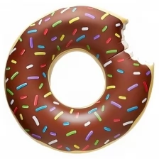 Детский надувной круг для плавания, коричневый / Круг надувной "Пончик", 80 см.