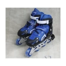 Роликовые коньки, размер 34-37(M) 19-21,5см, синие, светов. колеса, арт. GX-072-2