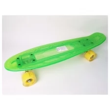 Скейтборд пластик 22*6", шасси Al, колёса PU 60*45мм свет, подсветка деки, зелёный