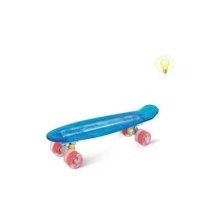 Скейтборд пластик 22*6", шасси Al, колёса PU 60*45мм свет, подсветка деки, синий