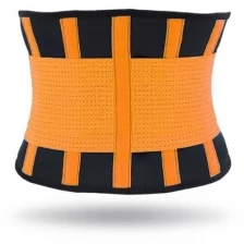 Спортивный фитнес пояс (корсет) U-Power на липучке для тренировок оранжевый XL