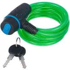 Трос-замок 87318 (1800 мм) d 8mm, Черный-синий-зеленый