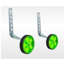 Боковые колеса KMS 3044-82 для велосипедов 12"- 20" колеса 110 мм.,пластик, усиленные, зеленый
