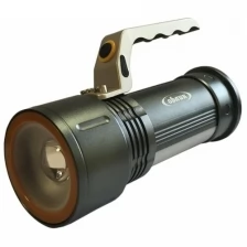 Ручной фонарь походный дачный туристический Облик 8222 черный встроенный аккумулятор, зарядка от сети 220 В, зарядка от бортовой сети автомобиля