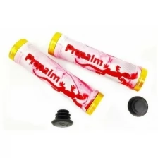 Грипсы 2шт - Propalm - Special Edition -Длина:130mm (универсальные детские) для детского велосипеда - беговела - самоката - ручки - розовый-белый / Кольцо: Золотое