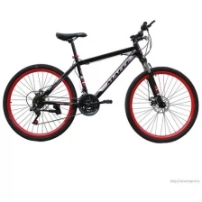 Велосипед горный Массе 24" disc черный/красный, (размер рамы 16"), 21 скорость