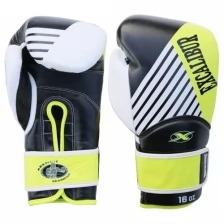 Перчатки боксерские Excalibur 8065/01 Black/White/Yellow PU 12 унций