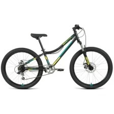 Велосипед FORWARD TITAN 24 2.0 D (24" 6 ск. рост. 12") 2022, черный/желтый