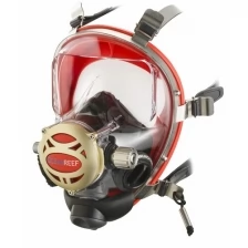 Полнолицевая маска Oceanreef IRON, для загрязненной воды, со 2-ой ступенью, красная, M/L