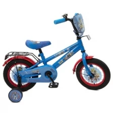 Велосипед детский двухколесный 12" Щенячий патруль синий с боковыми колесами