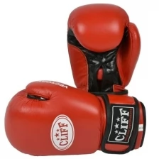Перчатки боксерские CLIFF VECTORY кожа, красный, размер 10 (oz)