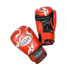 Перчатки боксерские CLIFF P.TECH кожа, красные, размер 12 (oz)