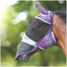 Маска антимоскитная для лошади с ушами и носом SHIRES FLY GUARD "Deluxe", PONI, фиолетовый (Великобритания)
