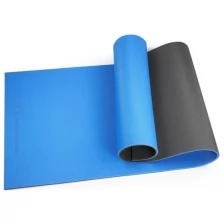 Коврик для йоги и фитнеса HelloFriends hard 8mm 180x60cm, синий/антрацитовый