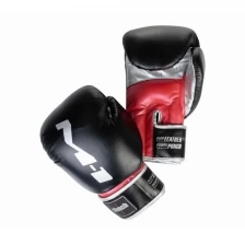Перчатки боксерские Clinch M1 черно-красно-серебристые (вес 16 унций)