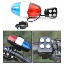 Полицейская сирена гудок для велосипеда со светодиодами Police Car Light Trumpet, 4 сигнала