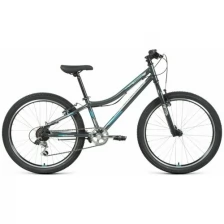 Велосипед FORWARD TITAN 24 1.0 (24" 6 ск. рост. 12") 2022, темно-серый/бирюзовый
