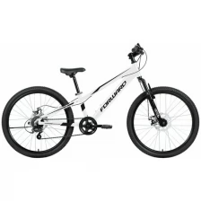 Велосипед FORWARD RISE 24 2.0 disc (24" 7 ск. рост 11") 2020-2021, белый/черный, RBKW1J347020