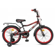 Детский велосипед MaxxPro ONIX 16" чёрно-красный с боковыми колесами