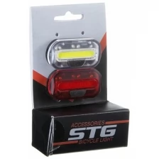 Комплект фонарей STG JY-6068. бат. 2CR2032 черный Х81487