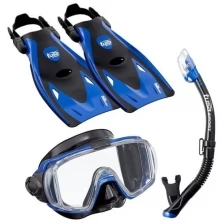 Комплект маска трубка ласты TUSA Sport Black Series UP-3521 р.M (36-42) синий