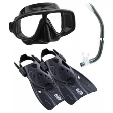 Комплект TUSA Sport UPR0101 маска трубка ласты р.L (40-46) черный
