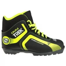 Trek Ботинки лыжные TREK Omni 1 NNN ИК, цвет чёрный, лого лайм неон, размер 37
