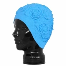 Шапочка для плавания FASHY Latex Ornament Cap, 3102-00-75, латекс, голубой