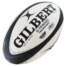 Мяч для регби GILBERT G-TR4000 арт.42097704, р.4, резина, ручная сшивка, бело-черно-серый