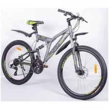 Горный Велосипед NRG Bikes BULL 26/19 gray-black-green , 21 скорость, 2022 год