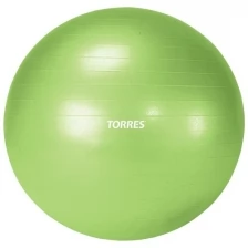 Мяч гимнастический TORRES , арт.AL121165GR, диам. 65 см, эласт. ПВХ,с защ. от взрыва, с насосом, зелёный