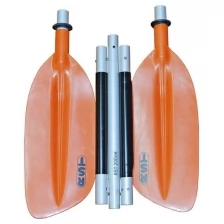 Весло (для байдарки, каяка, пакрафта, лодки) разборное 5-ти секционное RST Эко 220 см оранжевое