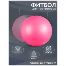 Гимнастический мяч, фитбол с насосом, для фитнеса и пилатеса, антивзрыв, 65 см для детей и взрослых