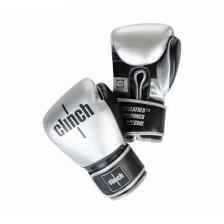 Перчатки боксерские Clinch Punch 2.0 серебристо-черные (вес 14 унций)