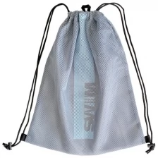 Сетчатый мешок для хранения и переноски плавательного инвентаря, пляжного отдыха SwimRoom "Mesh Bag 2.0", цвет Серый с голубым