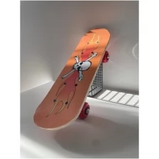 Скейт борд детский деревянный 42*13 см / пенни борд / лонгборд / мини круизер желтый