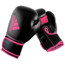 Перчатки боксерские Hybrid 80 черно-розовые (вес 12 унций)