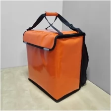Терморюкзак оранжевый для доставки горячей еды и заморозок на 40 литров из ПВХ